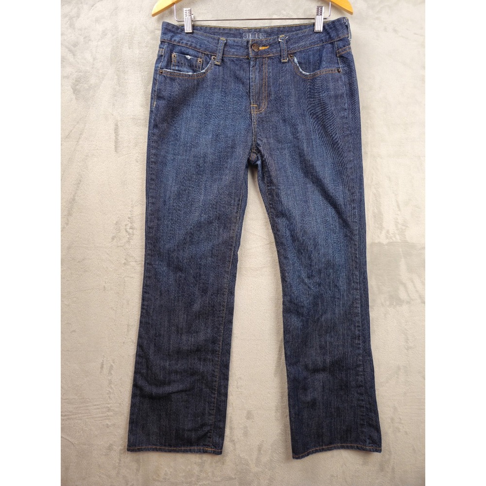 Bitten Womens Bootcut Mid Rise Jeans 10R Blue Denim Baggy Straight